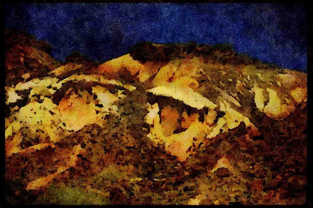 199007 Country Near Lajitas, Texas A4 Limited Edition Watercolour Print