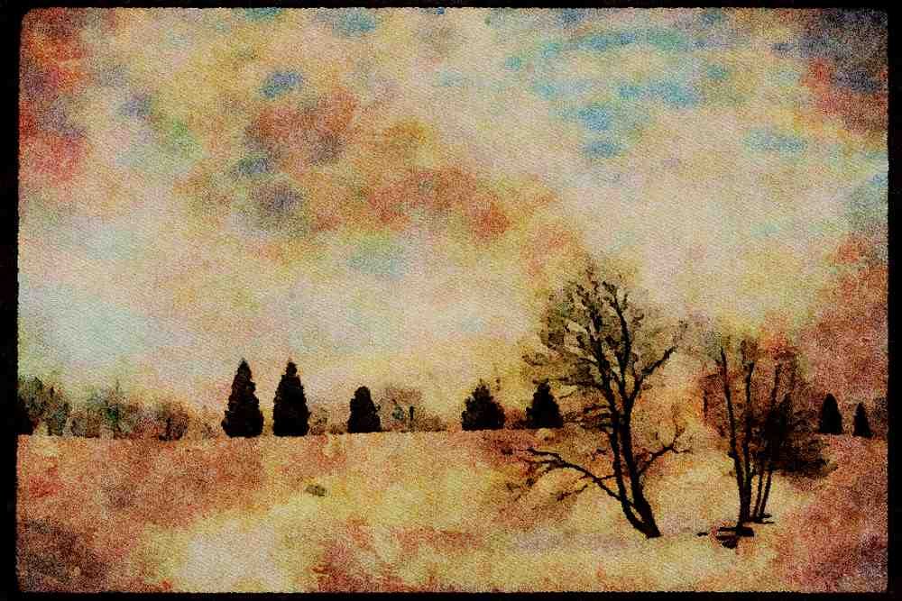 199024 Winter Scene, Eastern Townships Of Quebec A4 Limited Edition Watercolour Print
