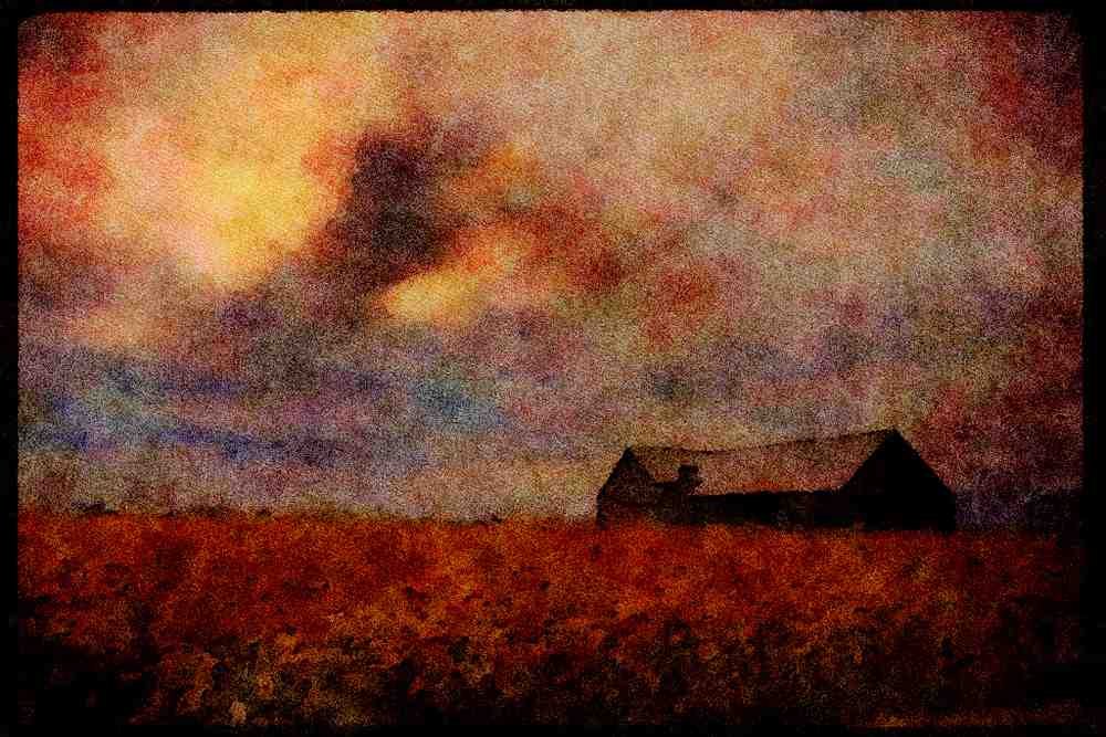 199048 Cornfield, Barn And Clouds, Quebec A4 Limited Edition Watercolour Print