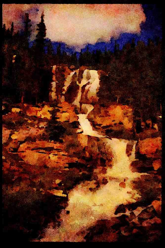 199053 Tangle Creek, Jasper National Park, Alberta A4 Limited Edition Watercolour Print
