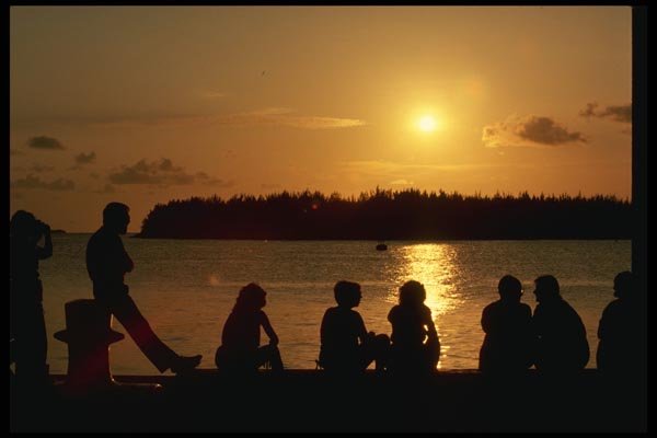199059 Watching Sunset From Mallory Square, Key West, Florida A4 Photo Print