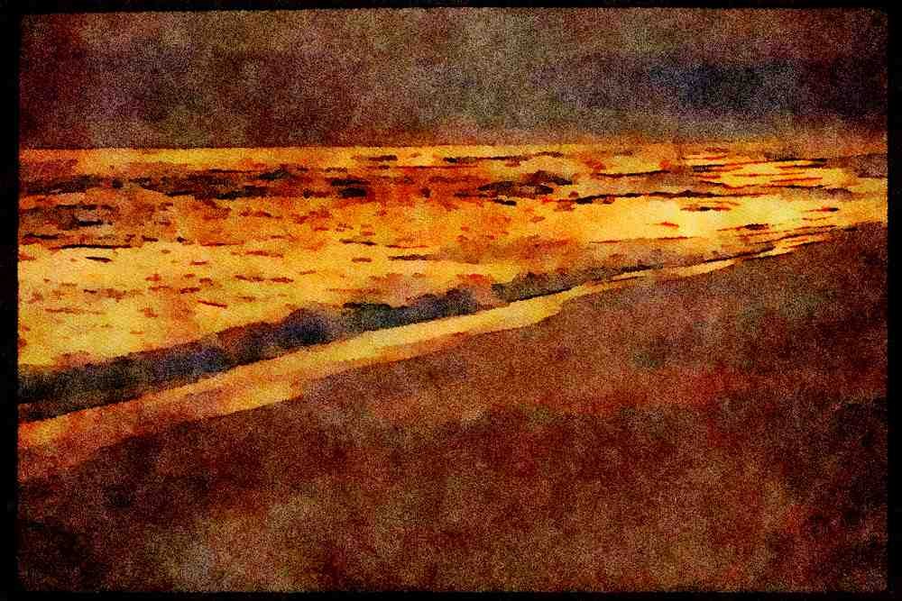 199066 Sunset, Seaside, Forida A4 Limited Edition Watercolour Print
