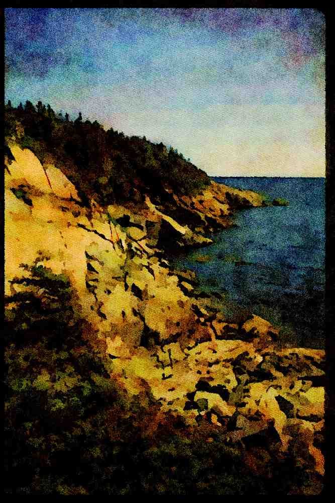 199093 Middle Head, Ingonish, Cape Breton Island, Nova Scotia A4 Limited Edition Watercolour Print