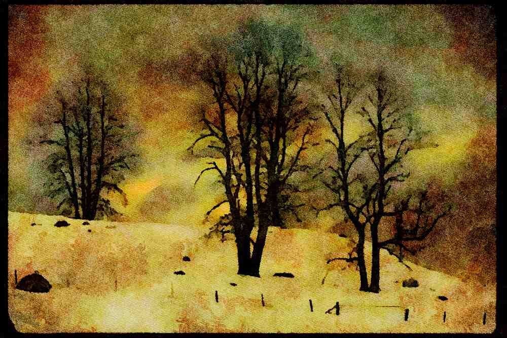199096 Hill And Stormy Sky, Val Barrette, Quebec A4 Limited Edition Watercolour Print
