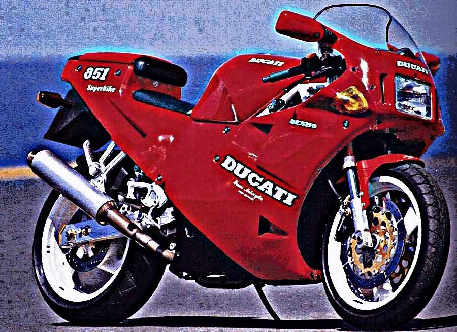 1991 ducati 851 strada motorbike A4 Photo Print