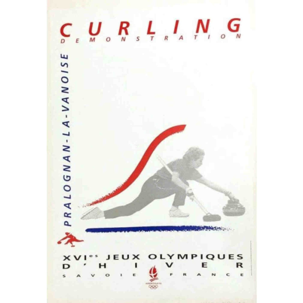 1992 Winter Olympics Curling A Vintage Retro Advert Poster A4 Photo Print