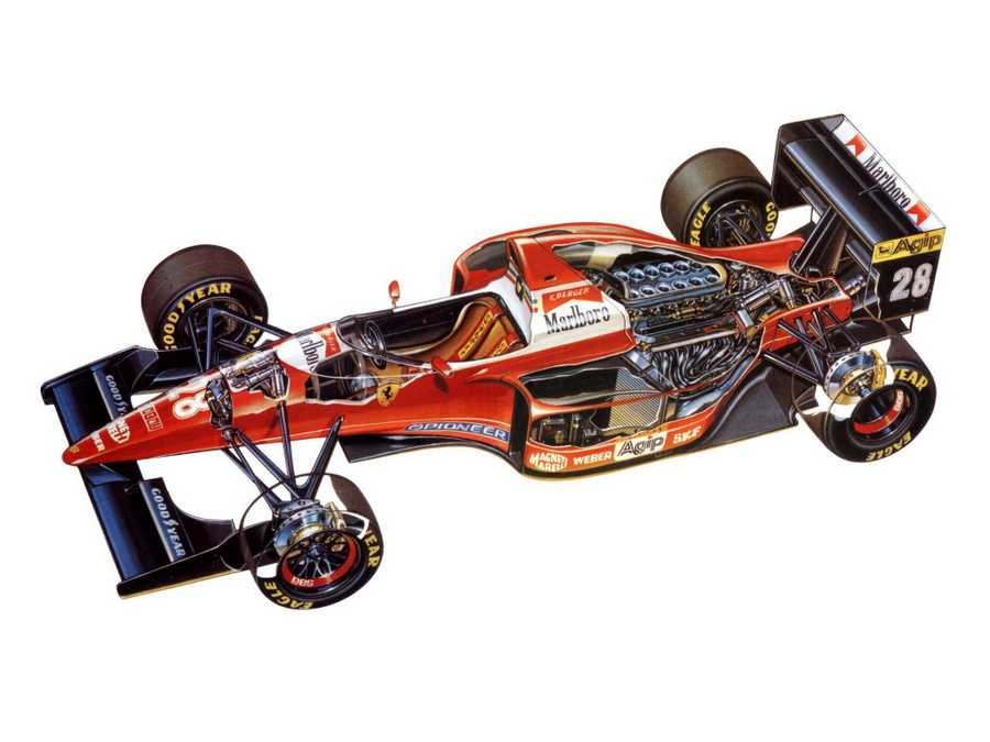1993 Ferrari F93A cutaway A4 Photo Print