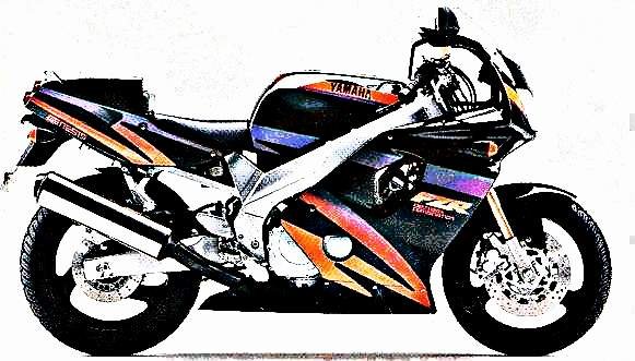 1995 fzr600r motorbike A4 Photo Print