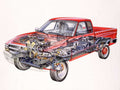 1997 Dodge Dakota cutaway A4 Photo Print