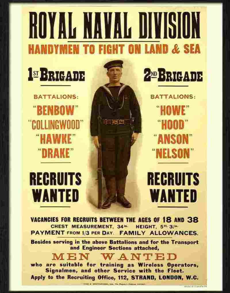 1H royal naval division Advert A4 Photo Print