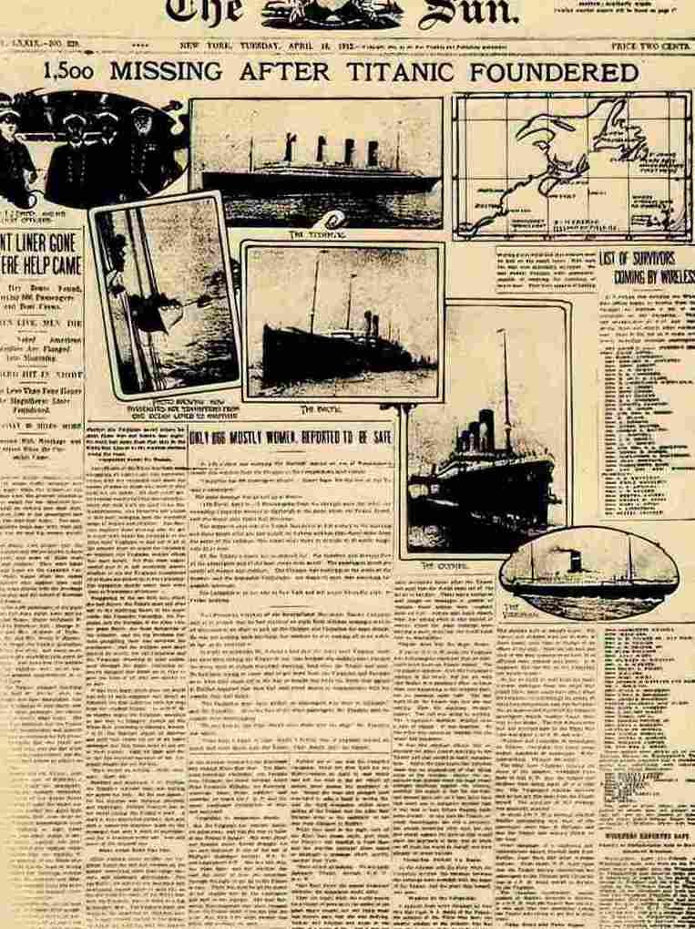 1H titanic the sun cover april16th 1912 2 Advert A4 Photo Print