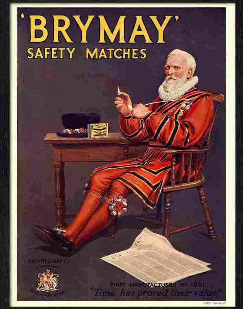 1K brymay safety matches Advert A4 Photo Print