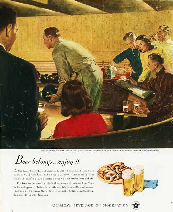 1L Beer Belongs Bo Vintage Advert A4 Photo Print