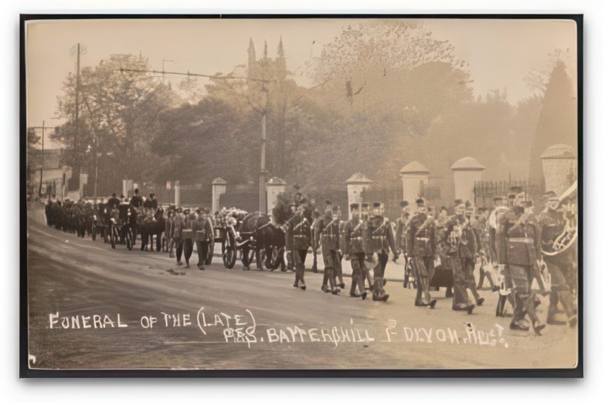 1st Devon Regiment Funeral Procession Of Late Private S Battershiill Vintage A4 Photo Print