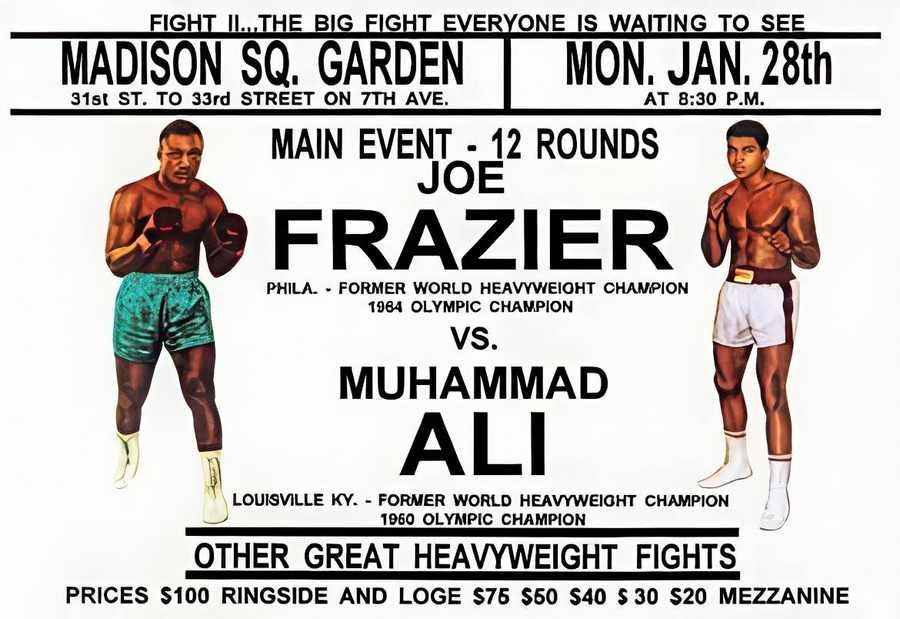 2 Ali v Frazier Vintage Advert A4 Photo Print
