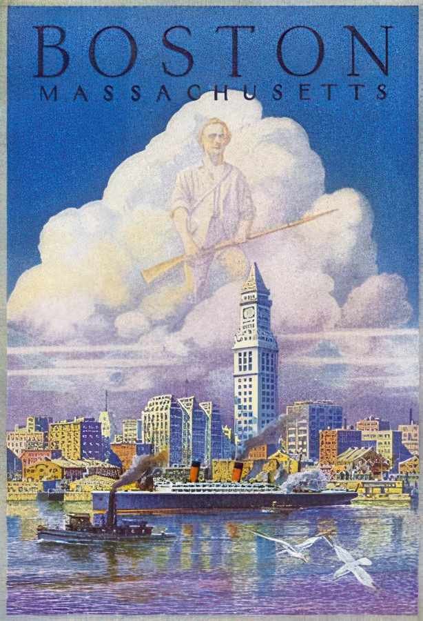 2 Boston 1930 Vintage Advert A4 Photo Print