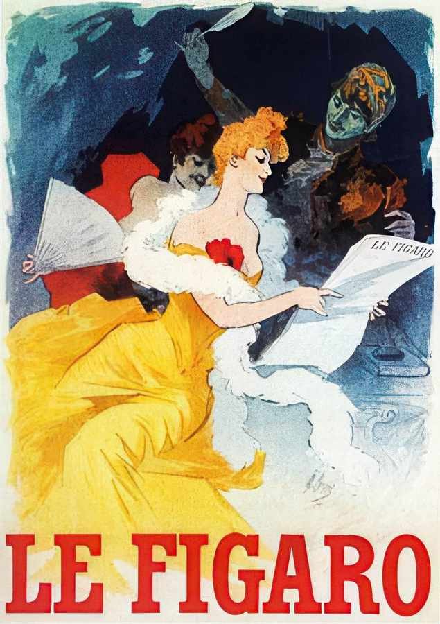 2 Cheret Le Figaro Vintage Advert A4 Photo Print