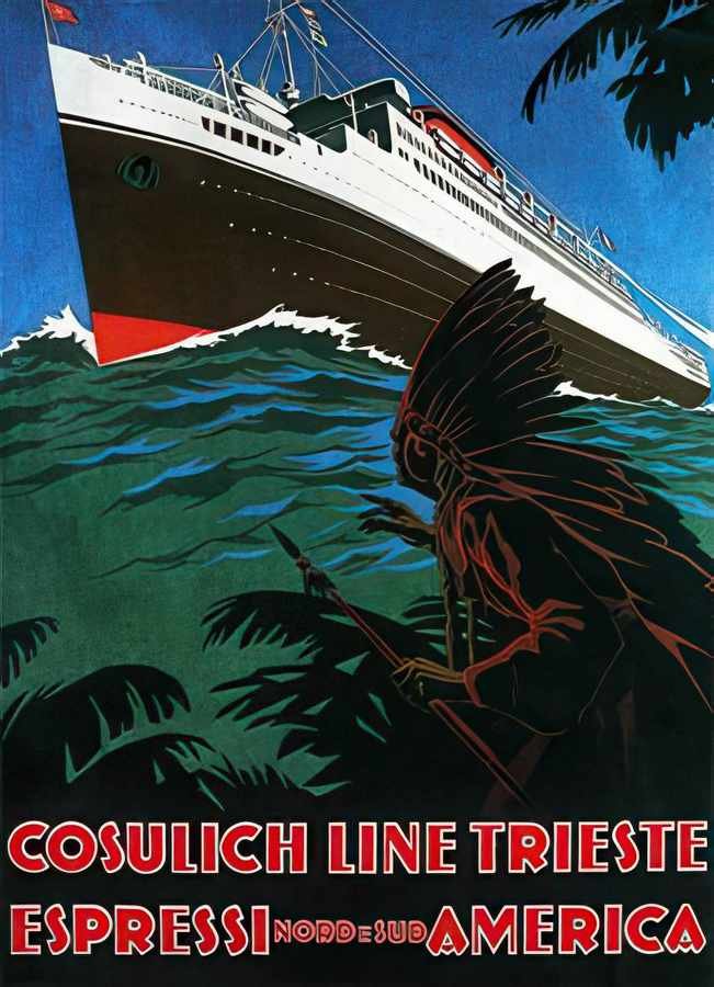 2 Cosulich Line Tri Vintage Advert A4 Photo Print