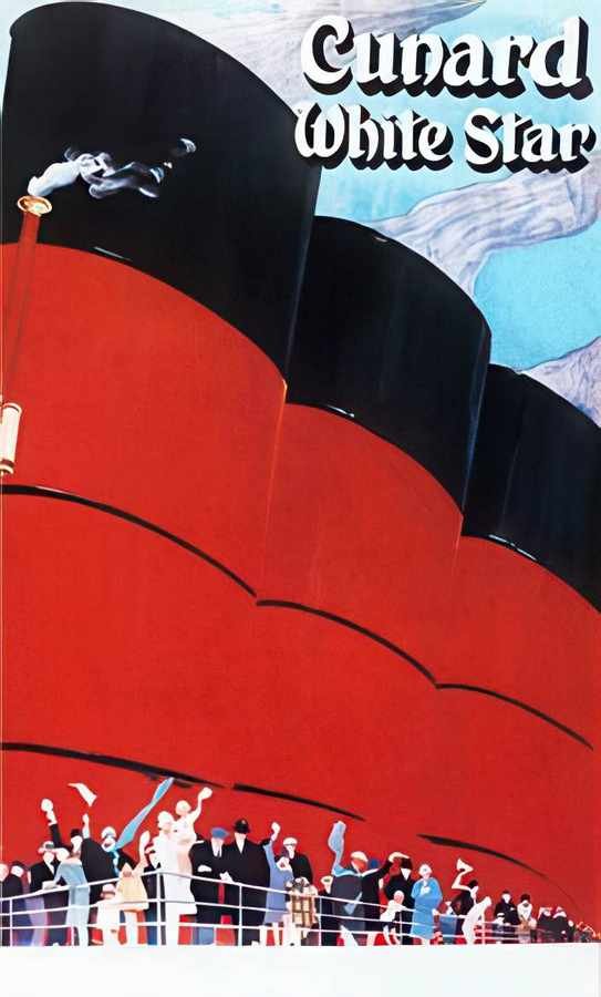 2 Cunard White Star Vintage Advert A4 Photo Print