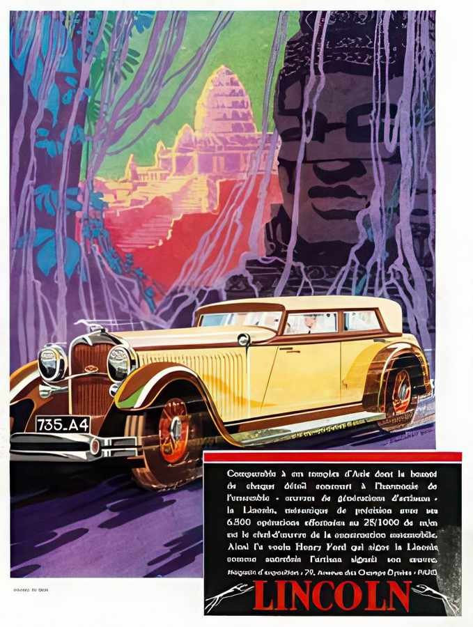 2 Lincoln Cars 193 Vintage Advert A4 Photo Print