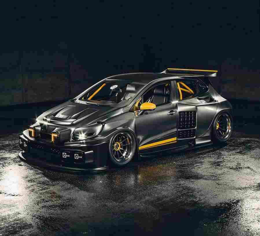2020 renault clio red hood is a modern renault 5 turbo 12 Car A4 Photo Print