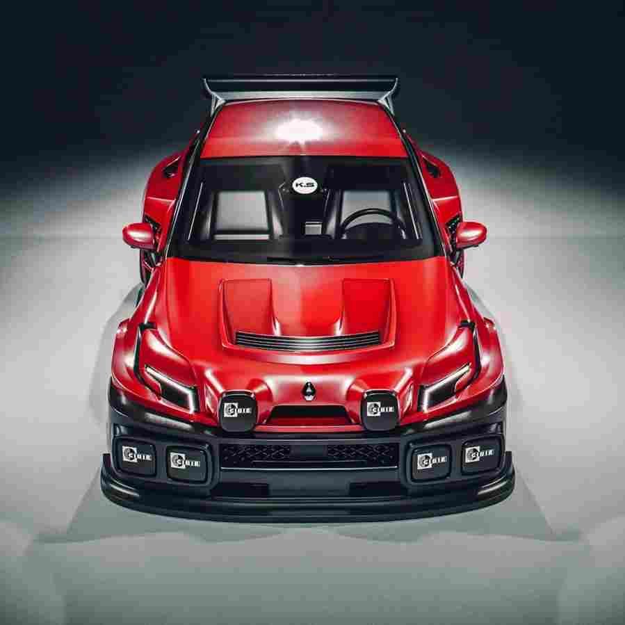 2020 renault clio red hood is a modern renault 5 turbo 3 Car A4 Photo Print
