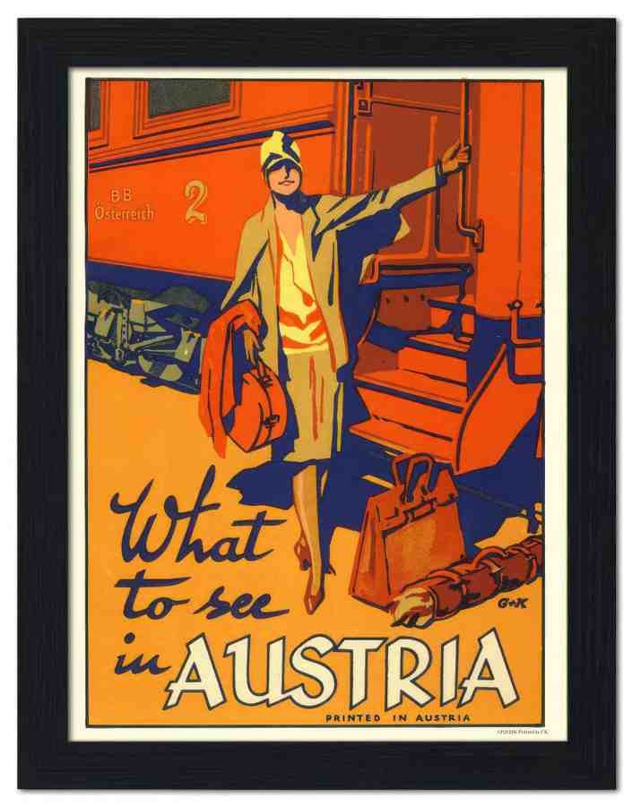 2020K what to see in austria travel poster 2 Vintage Advert A4 Photo Print