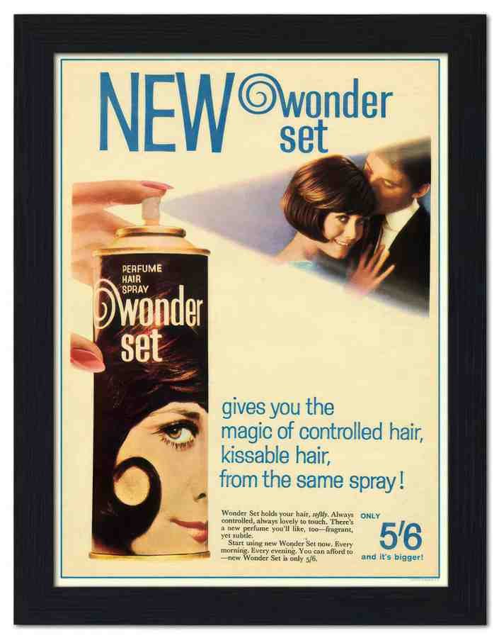 2022 wonder set hairspray 2 Vintage Advert A4 Photo Print