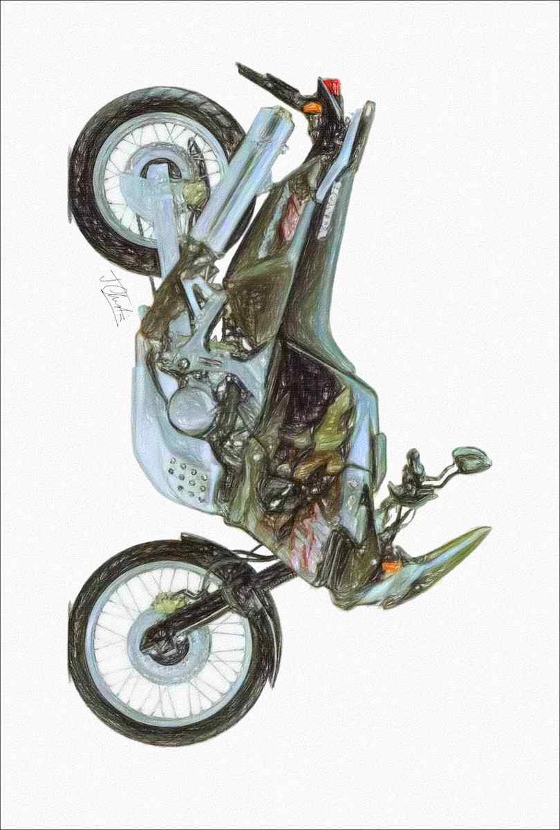2024 Limited Edition Pencil Crayon 2021 Honda XRV750 AfricaTwin 1998 pencil A4 Photo Print
