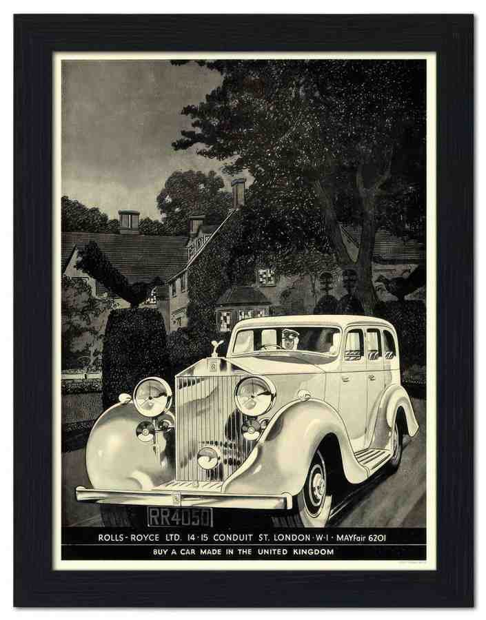 2027 rolls royce car advert 2 Vintage Advert A4 Photo Print