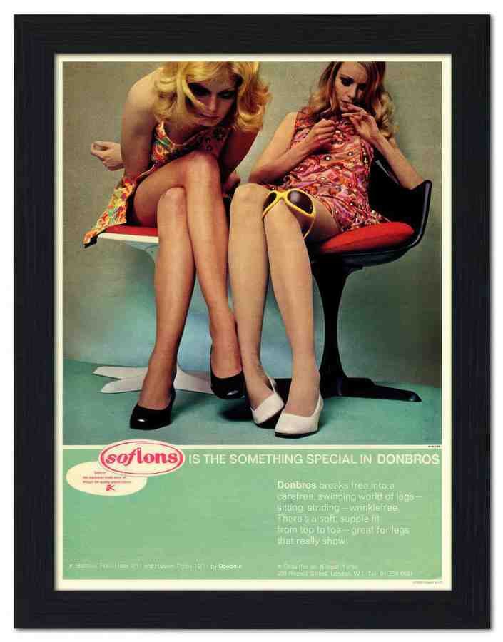 2028 1960s stocking advert 2 Vintage Advert A4 Photo Print