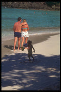 203063 Vacationers At Hawksbill Bay Beach, St. John A4 Photo Print