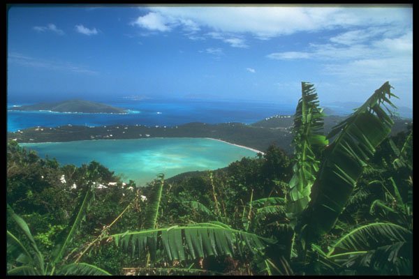 203082 View From The Mountaintop Of Megans Bay, St. Thomas A4 Photo Print