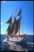 203090 Old Schooner Under Sail, St. Croix A4 Photo Print