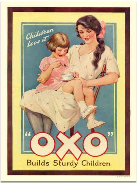 203H Oxo Builds Sturdy Children Vintage Advert A4 Photo Print