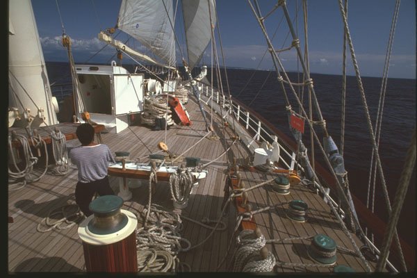 204005 Raising Sails Over Wooden Decks A4 Photo Print