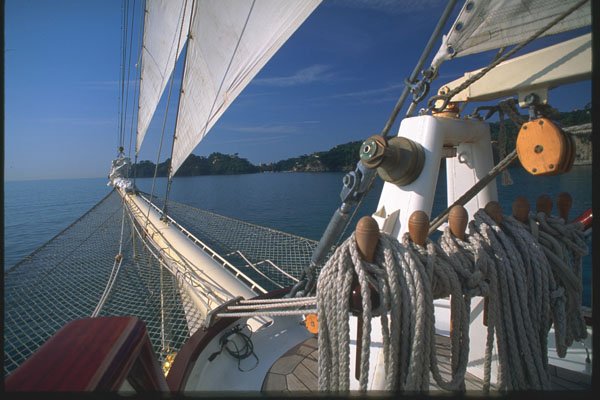 204060 Leaving Portofino Under Star Clipper Sails A4 Photo Print