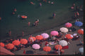 204067 Umbrella's Along Sorrento's Volcanic Beaches A4 Photo Print
