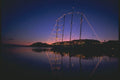204077 Star Clipper Rigging Aglow With Tiny Lights, Porto Vecchio A4 Photo Print