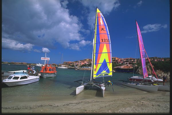 204083 Colorful Sails Greet Star Clipper Arriving Voyagers A4 Photo Print