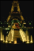 205007 Fountains And Tower Illunminated At Night A4 Photo Print