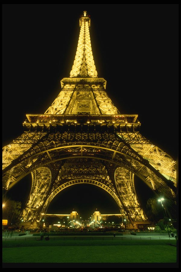 205008 Night View Beneath Eiffel Tower A4 Photo Print