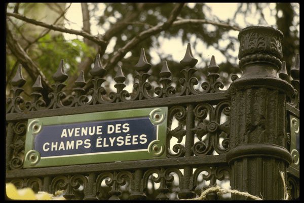 205009 Street Sign, Famed Avenue Des Champs Elysees A4 Photo Print