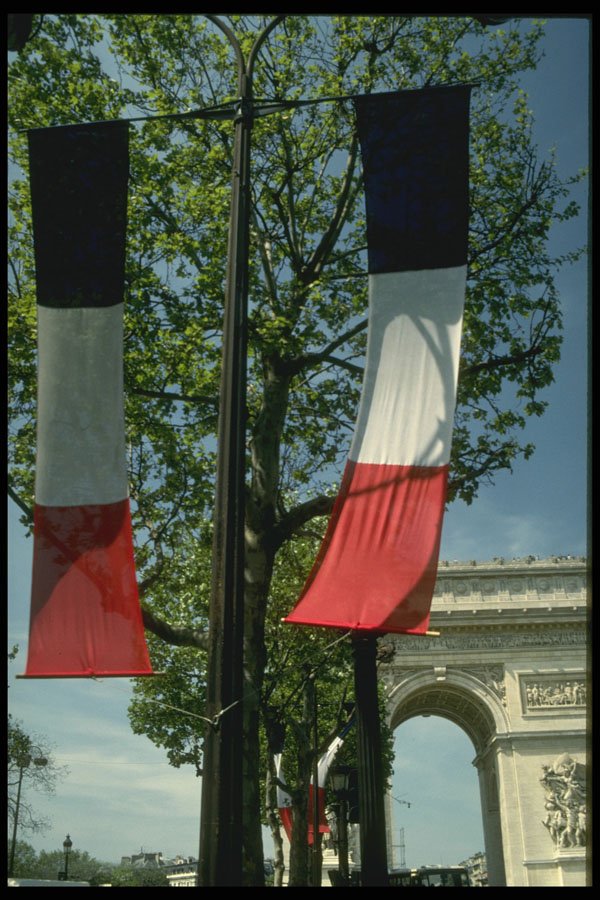 205014 French Banners, Champs Elysees A4 Photo Print