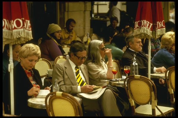 205018 Patrons, Champs Elysees Cafe A4 Photo Print
