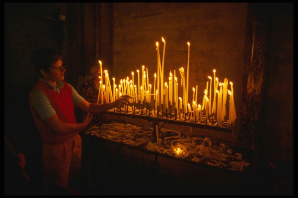 205024 Prayer Candles, Notre Dame A4 Photo Print