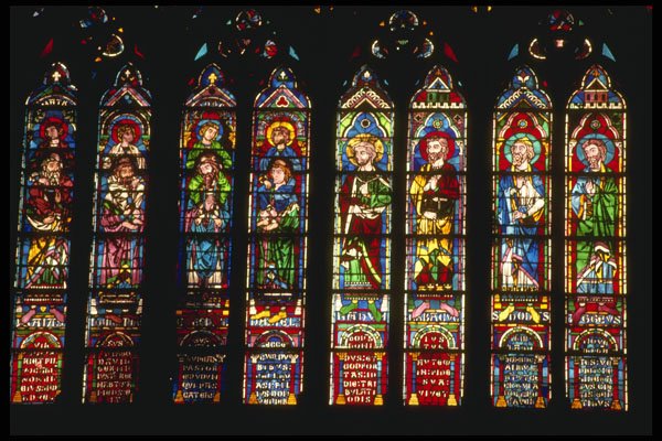 205026 Stained Glass Windows Of Notre Dame A4 Photo Print