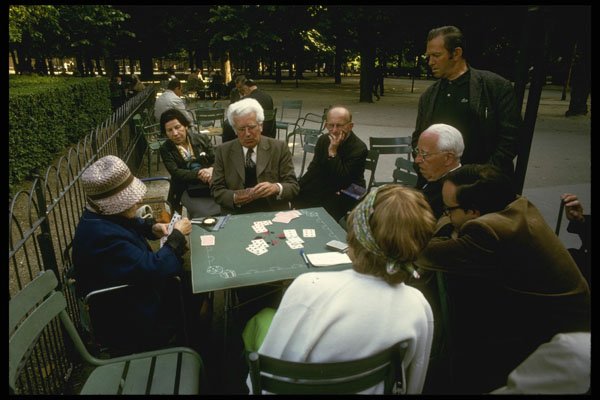 205046 Card Game, Luxembourg Garden A4 Photo Print