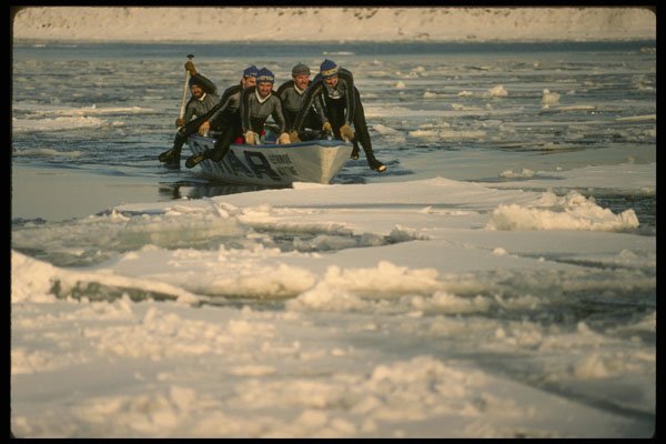 206033 Ice Canoe Race A4 Photo Print