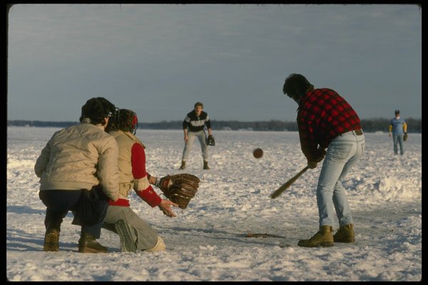 206042 Winter Softball A4 Photo Print
